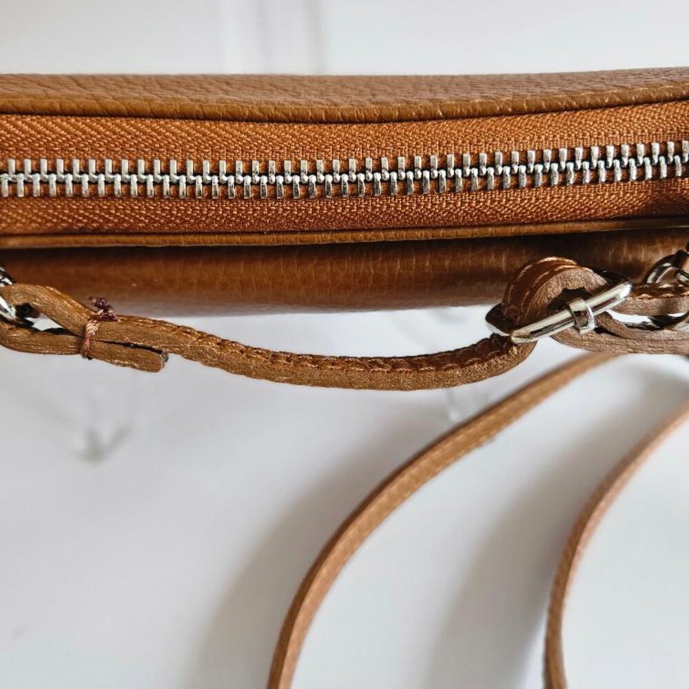 Vera Pelle brown crossbody pebbled leather borse wallet/clutch - Italy - Picture 4 of 6